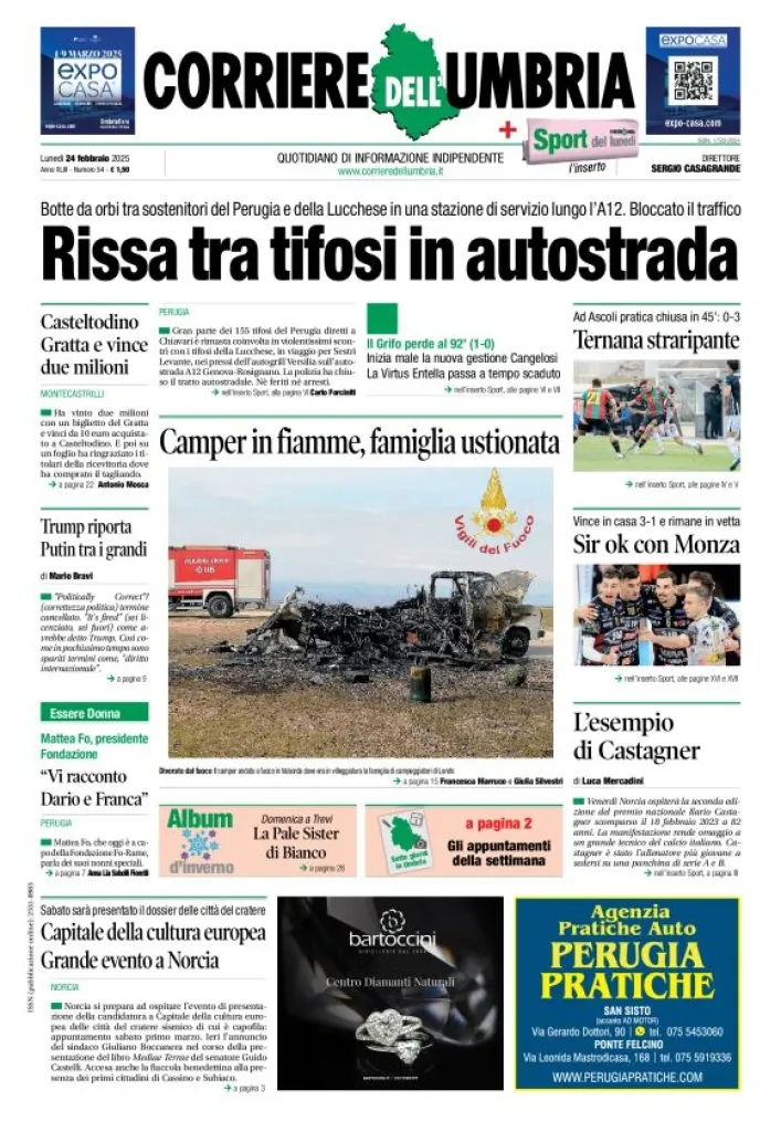 Prima-pagina-corriere umbria-del-2025-02-24